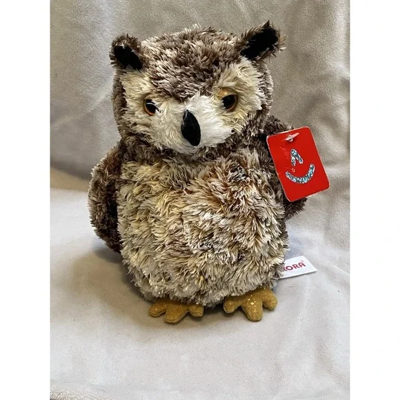 Aurora  Flopsies  Osmond GREAT HORNED OWL  (7") Plush Stuffed Animal With Tags - Picture 1 of 7